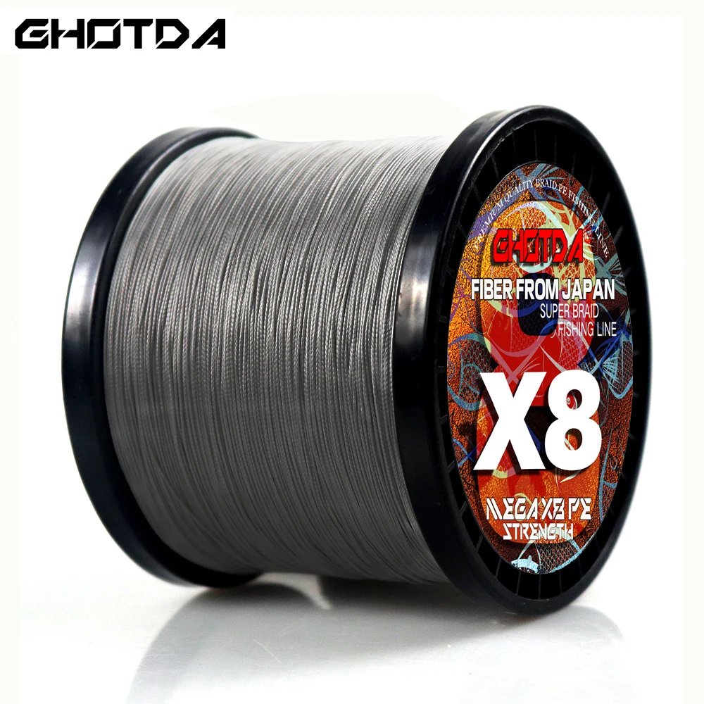 Ghotda 8 Strand 1000M Japan Raw Silk Super Strong Intrecciato Pe Lenza Multi Strand Intrecciato Linea 18Lb-78Lb