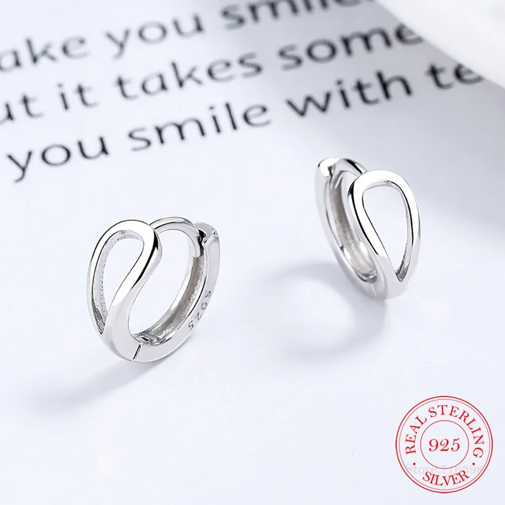 Orecchini A Cerchio Con Goccia D'Acqua Cava Geometrica In Argento Sterling 925 Per Gioielli Regalo Ragazza Donna Pendientes Brincos Joyas De Plata 925