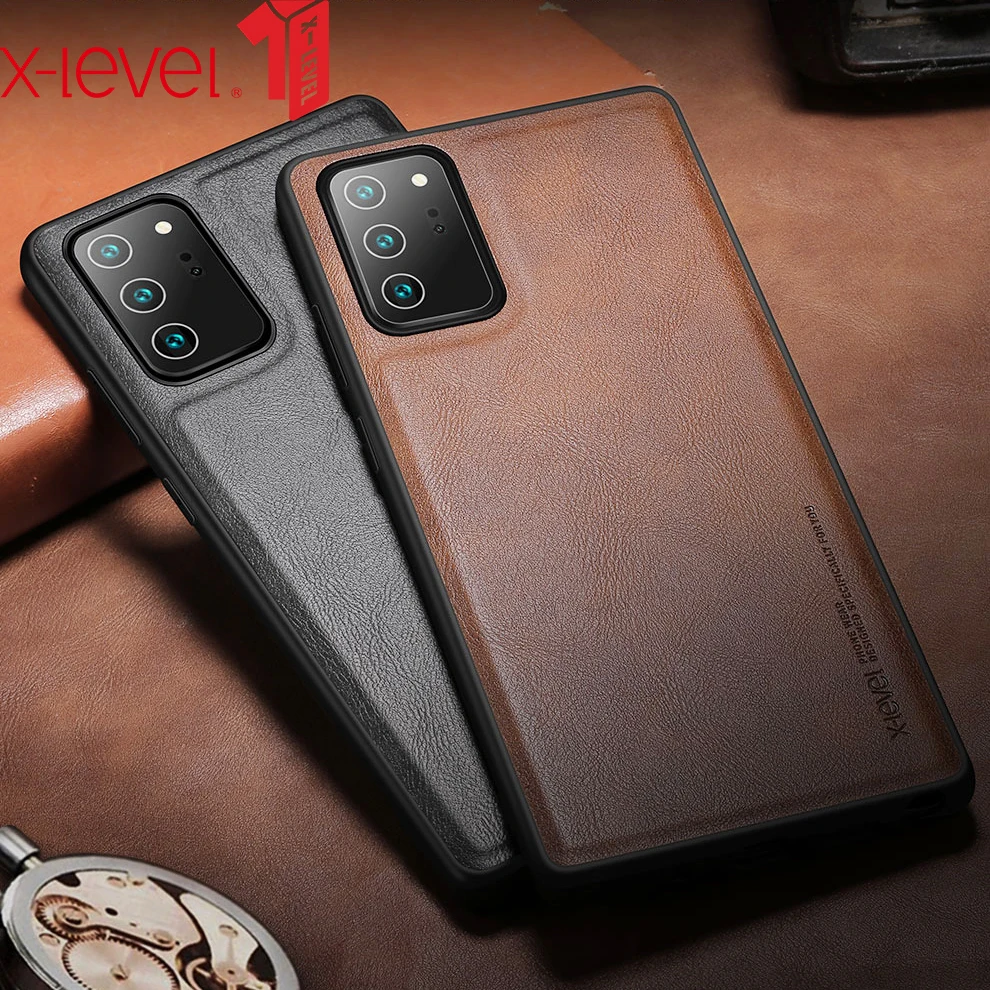 Custodia In Pelle Pu X-Level Per Samsung Note 20 Cover Posteriore In Silicone Ultra Morbido Per Samsung Galaxy Note 20 Custodia 5G Note20