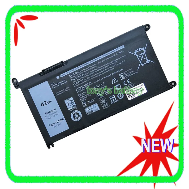 New Yrdd6 Battery For Dell Inspiron 5481 5482 5485 5491 5591 3310 2-In-1 5480 3493 3582 3583 3593 3793 5493 5584 5585 5590 5593