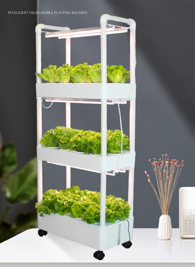 Sistema Idroponico Nft Usato Per La Casa Grow Fioriera Box 3 Strati Sistema Aeroponico Torre Da Giardino Verticale Per Interni Con Luce A Led