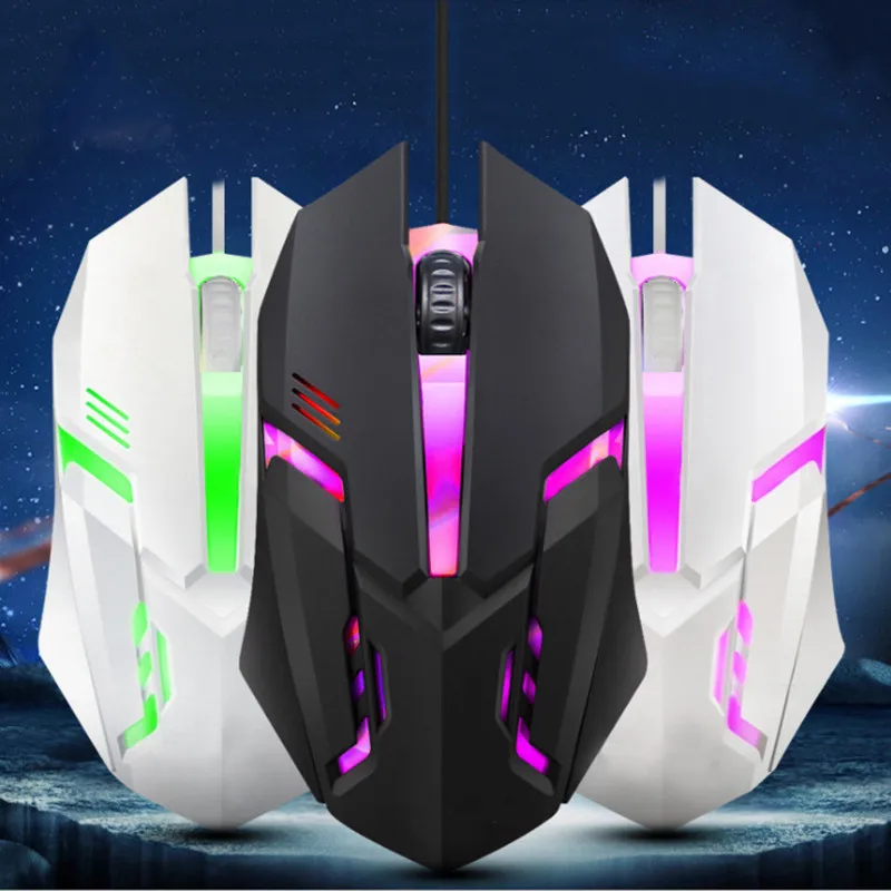 Mouse Da Gioco Cablato Retroilluminato Mechanica Pulsante Laterale Glare Mouse Macro Laptop Usb Home Office