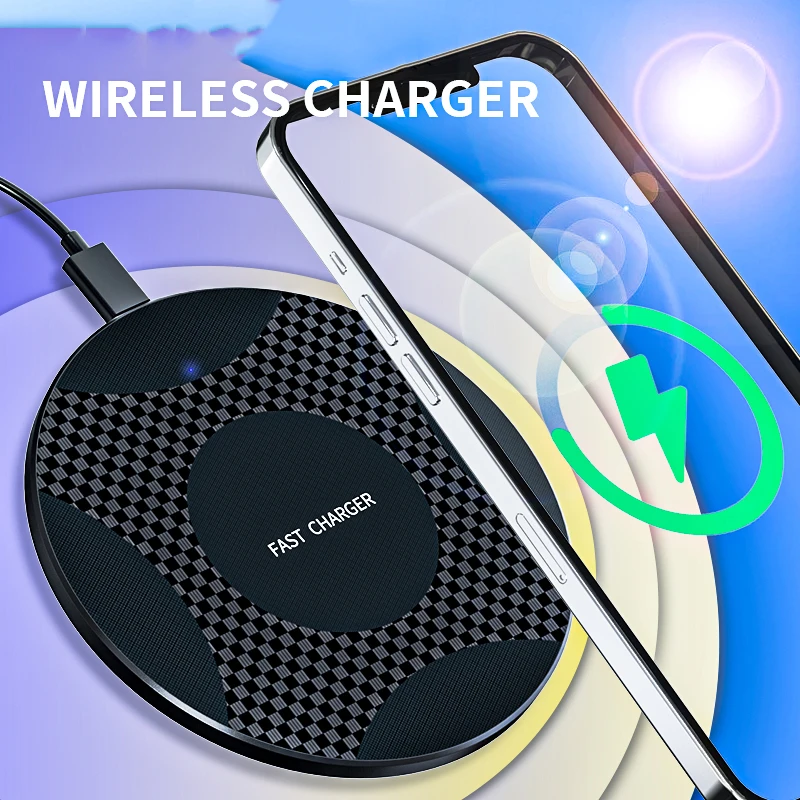 Caricabatterie Wireless Veloce Da 10W Per Yogafono 2 Umidigi A7S Honor Magic 5 Pro Sony Xperia X Pad Di Ricarica Wireless Qi Compatto Con