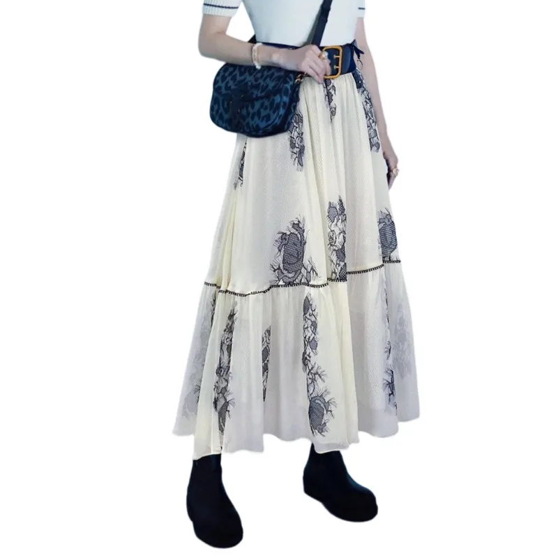 Nuove Gonne Con Stampa A Vita Alta Estate 2023 Simili Sexy Design Elegante Jupe Femme Chic Et Hélegant Faldas Midi Mujer Moda S-Xl