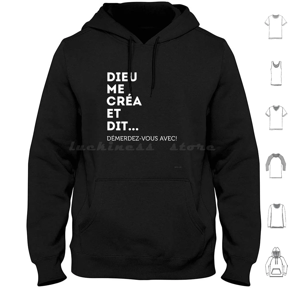 Dieu Me Crera Et Dit Démerdez-Vous Avec! Edo? Ste Felpe Con Cappuccio Manica Lunga Idee Homme Homme Homme Pour Homme Homme