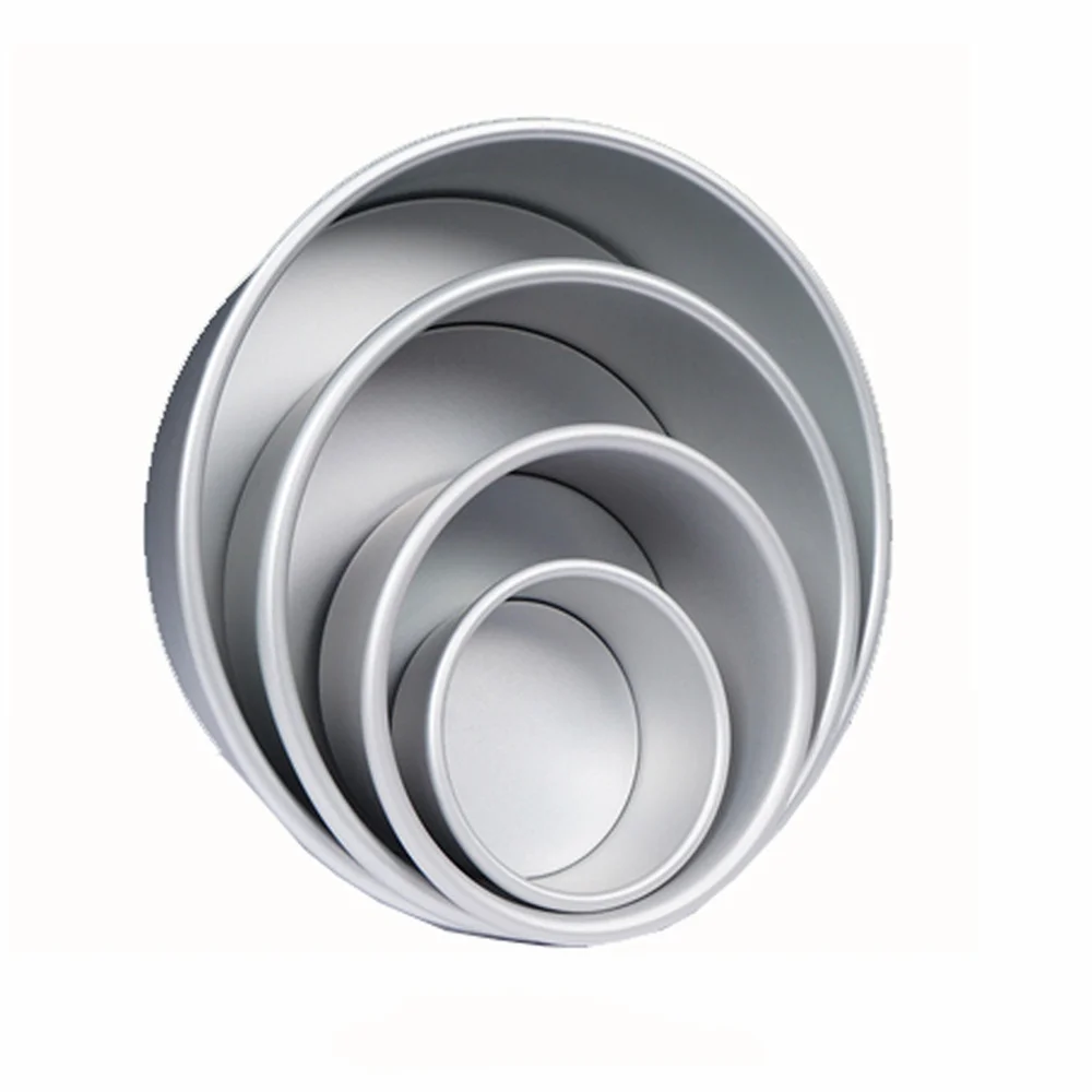 4/5/6/7/8 Inch Round Cake Pan Set With Removable Bottom Aluminum Alloy Chiffon Cake Mold Mould Set Round Cakes Tin Bakeware Tool