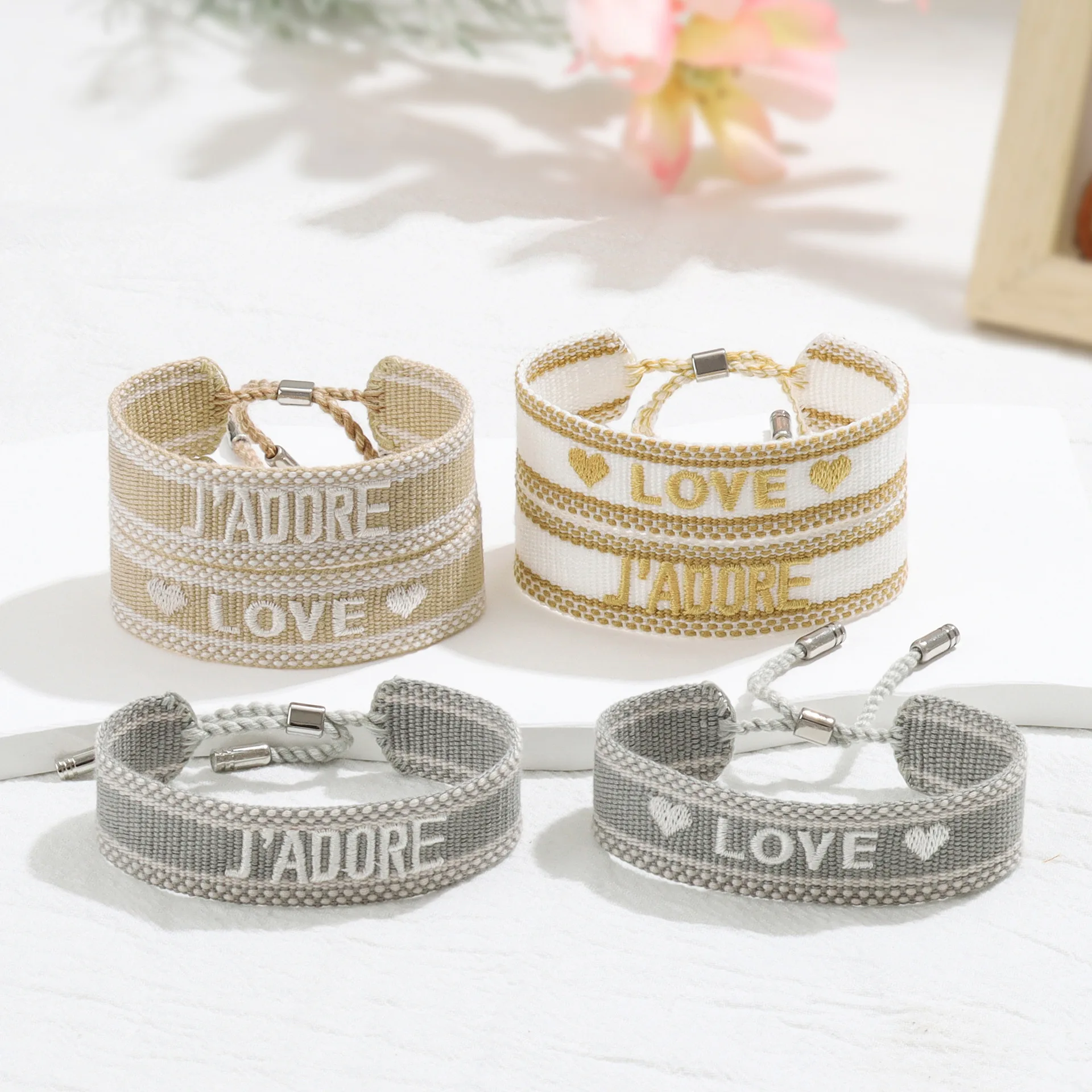 Bracciali Intrecciati Jadore Femminile Lettere Ricamate Corda A Mano Coppie Bracciali Nappa Intrecciati A Mano