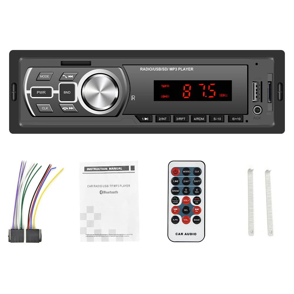 12V In-Dash 1 Din Car Mp3 Multimedia Player Bluetooth Autoradio Autoradio Fm Aux Sd Usb Car Stereo