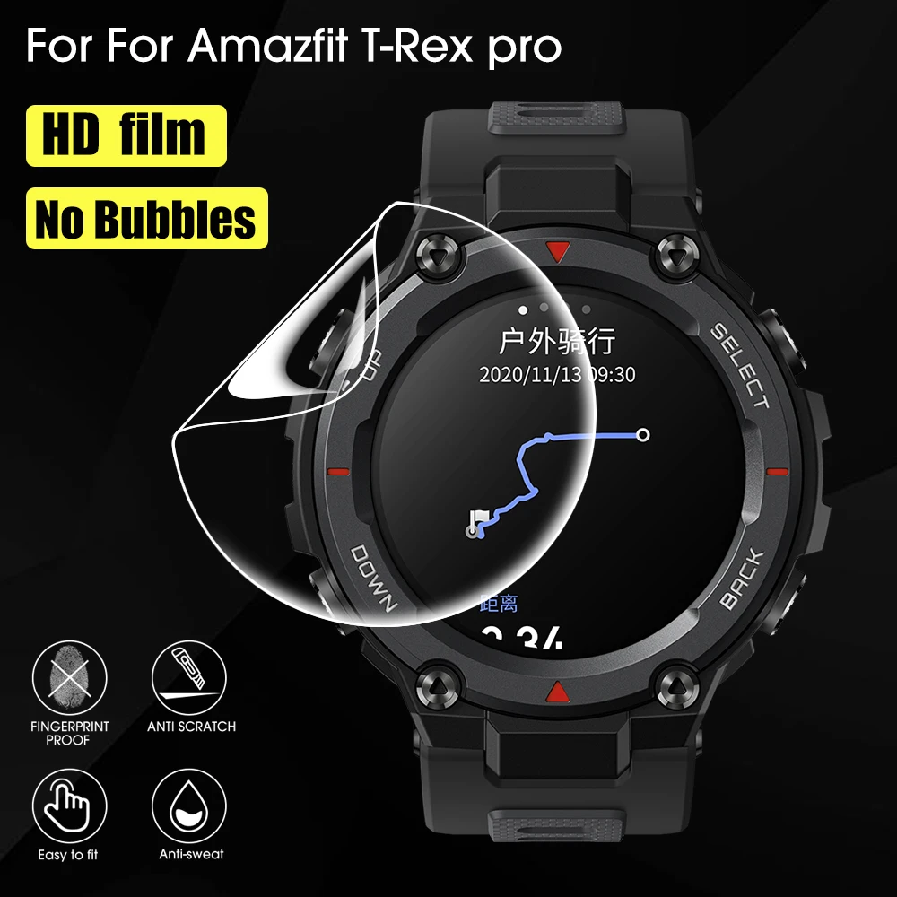 Pellicola Idrogel Per Amazfit T-Rex Pro Pellicola Salvaschermo Antiurto Antigraffio Soft Smart Watch Per Amazfit T-Rex Pro