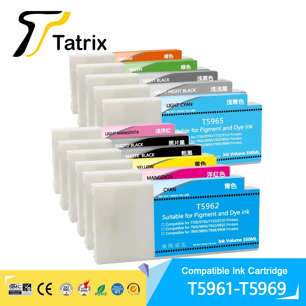 Cartuccia D'Inchiostro Compatibile Tatrix T5961-T5969 T596A T596B Per Stampante Epson Stylus Pro 7890 9700 9890 7908 9908