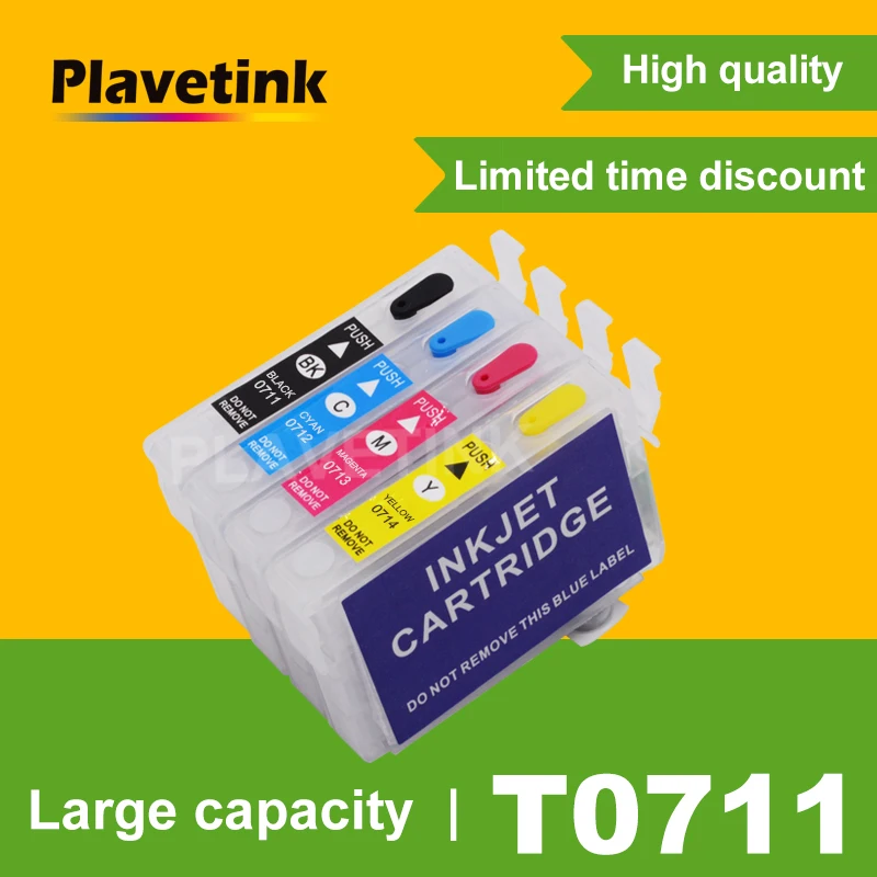 Plastetink T0715 Ricarica Cartuccia D'Inchiostro Per Stampante Epson T0711 Stylus Dx4000 Dx4050 Dx4400 Dx4450 Dx5000 Dx5050 Dx6000 Dx6050