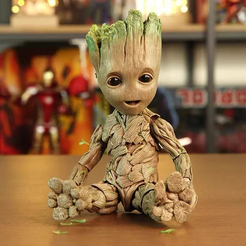 26Cm Marvel Groot Little Tree Mannequin Guardians Of The Galaxy 3Groot Joint Mobile Periferiche Animation Figure Model Toys