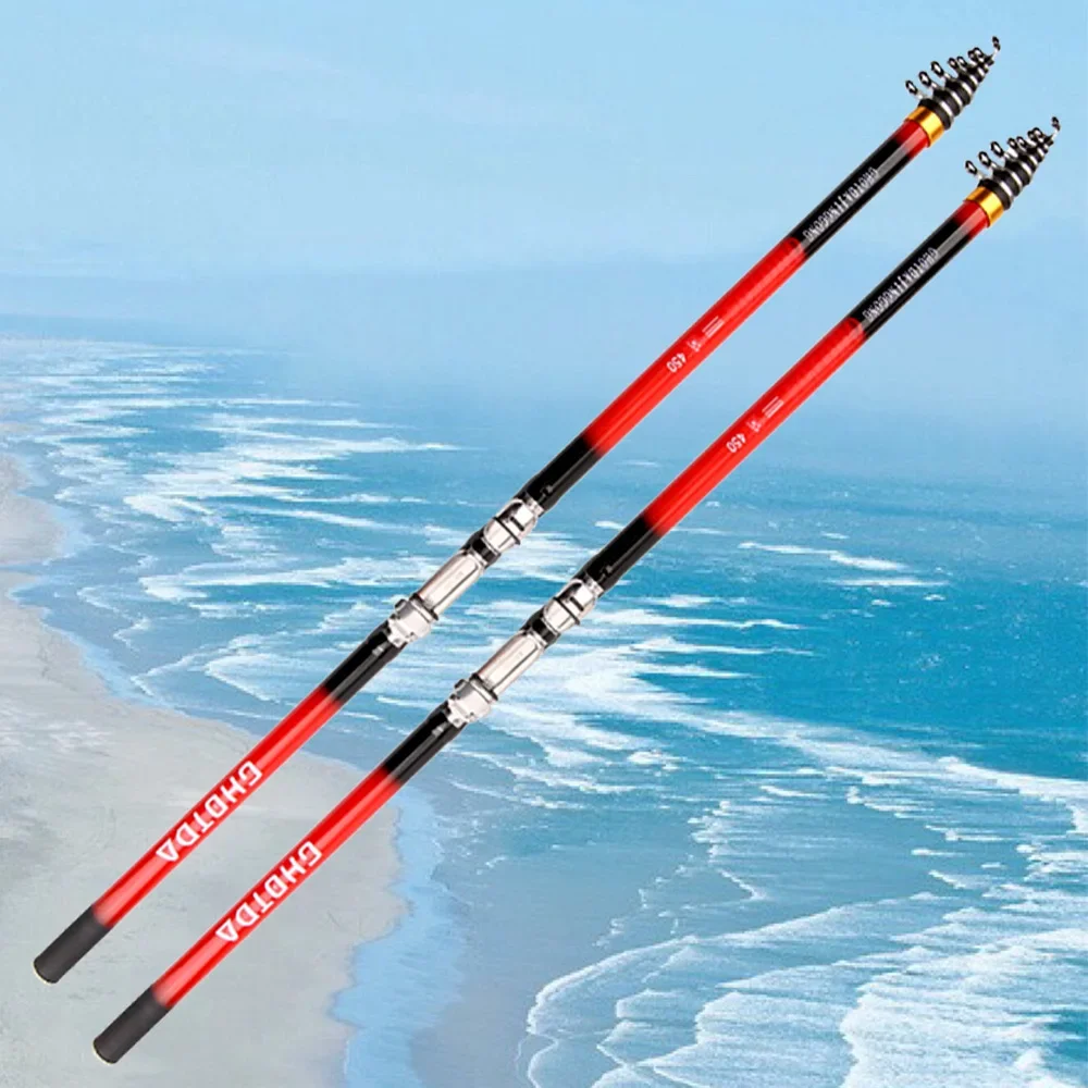 Canna Da Pesca Telescopica Hard Rock Spinning Carp Feeder Fibra Di Carbonio Pesca 2.7M 3.6M 4.5M 5.4M 6.3M Jigging Travel Surf Rods