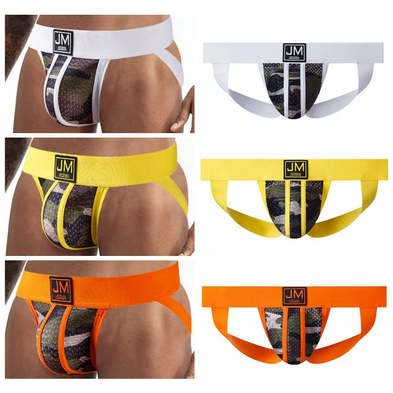 Camo Green Print Jockstraps Sexy Vita Bassa Sissy Boys Mutandine Traspirante Mesh Boxer Slip Pantaloncini Sportivi Maschili