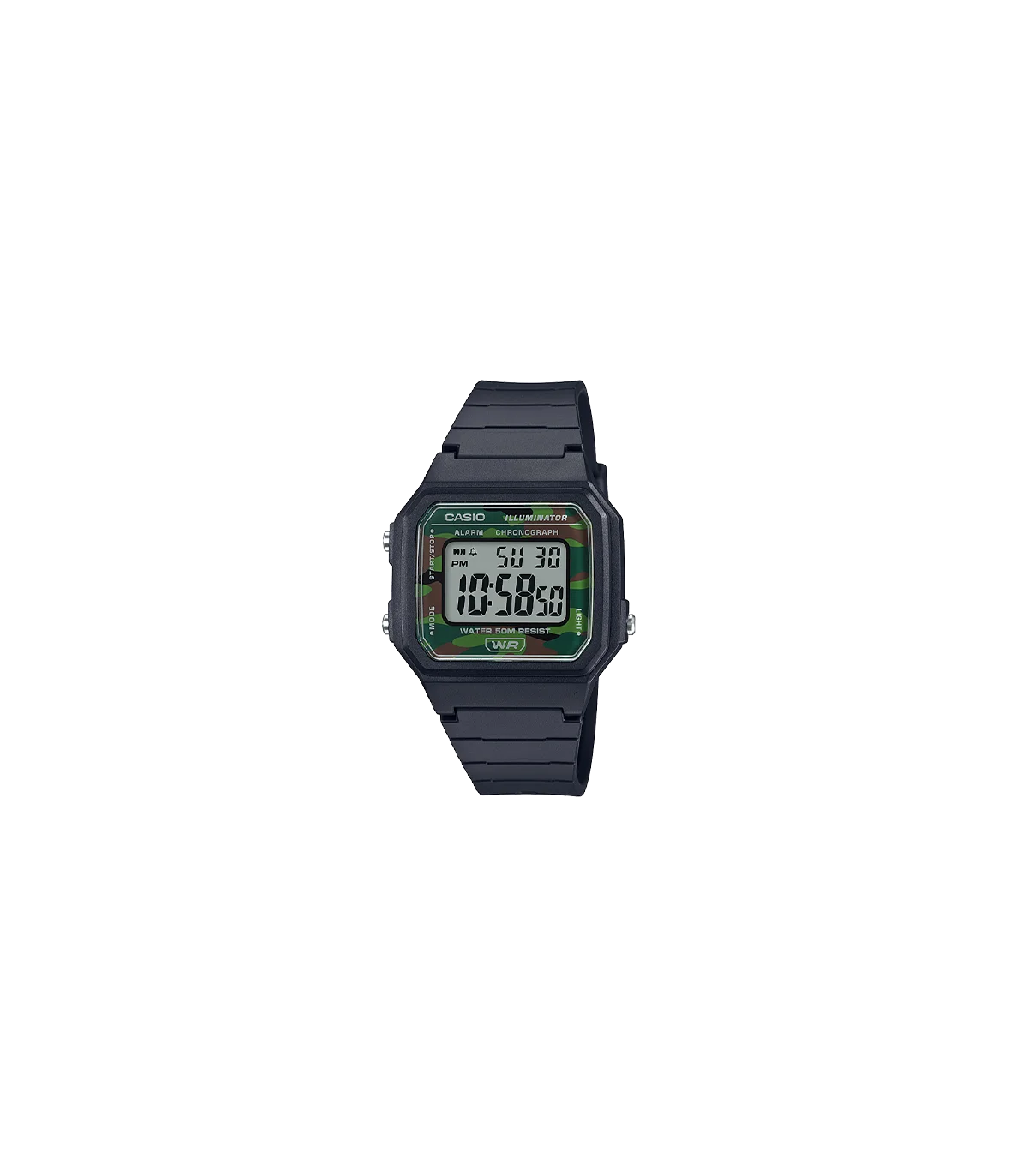 Casio W217H-3Bv Orologio Da Uomo Militare Con Cinturino In Gomma Mimetica