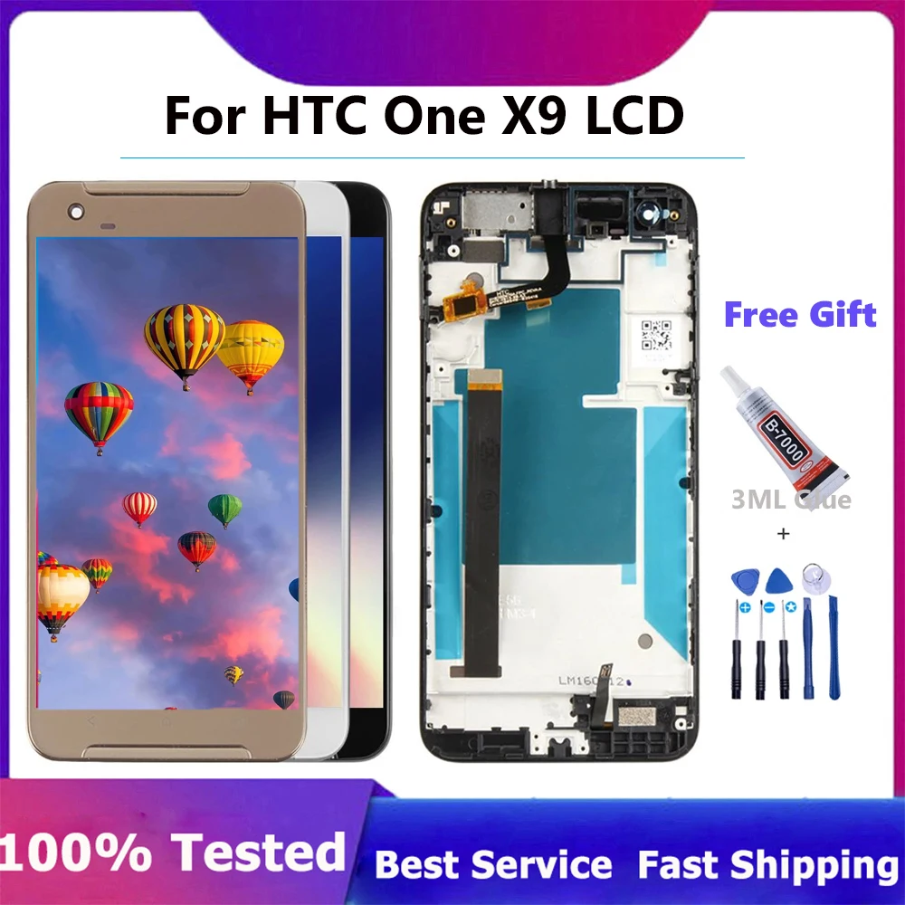 Testato Al 100% Per Htc One X9 Display Lcd Touch Screen Digitizer Assembly Parti Di Ricambio Con Telaio Per Htc One X9 Display