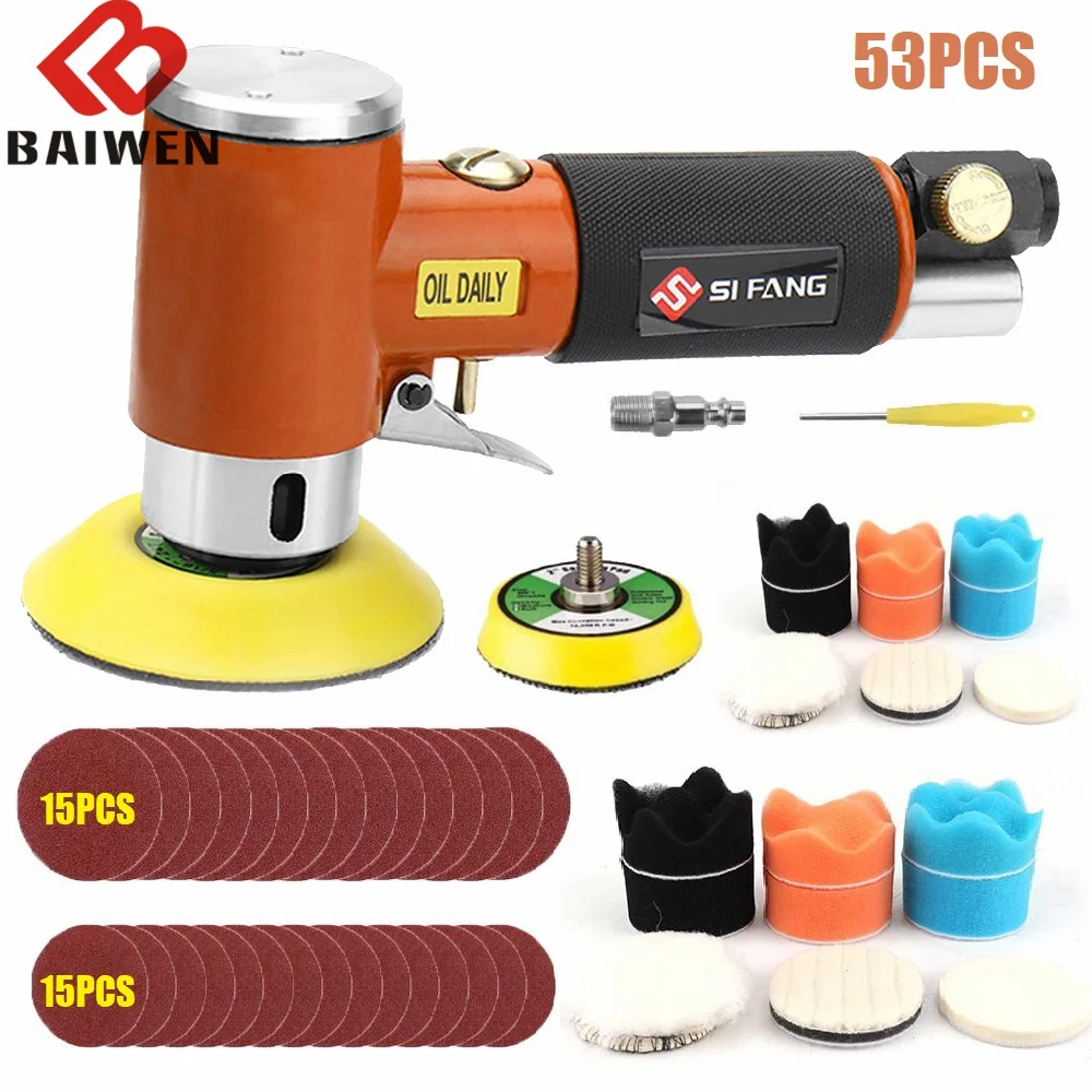 New Orbit Air Sander Mini 2 "/3" Set Di Rettificatrici Pneumatiche Per Lucidatura Auto Tampone Lucidatrice Orbitale A Doppia Azione