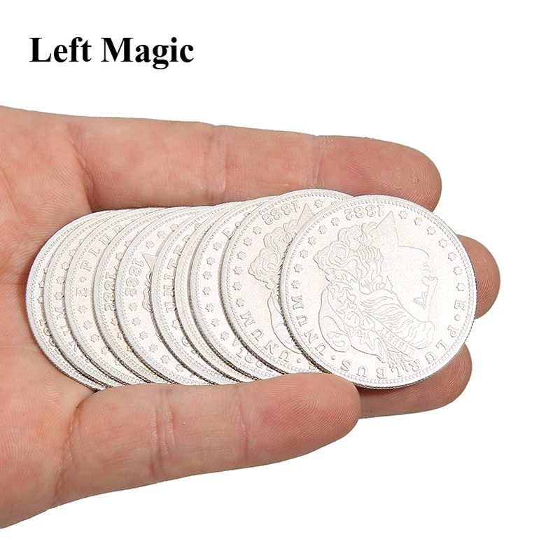 5 Pcs Monete Palming (Morgan Versione) Trucchi Magici Super Sottile Magia Coin Close Up Di Strada Illusion Accessori Espediente Prop Commedia