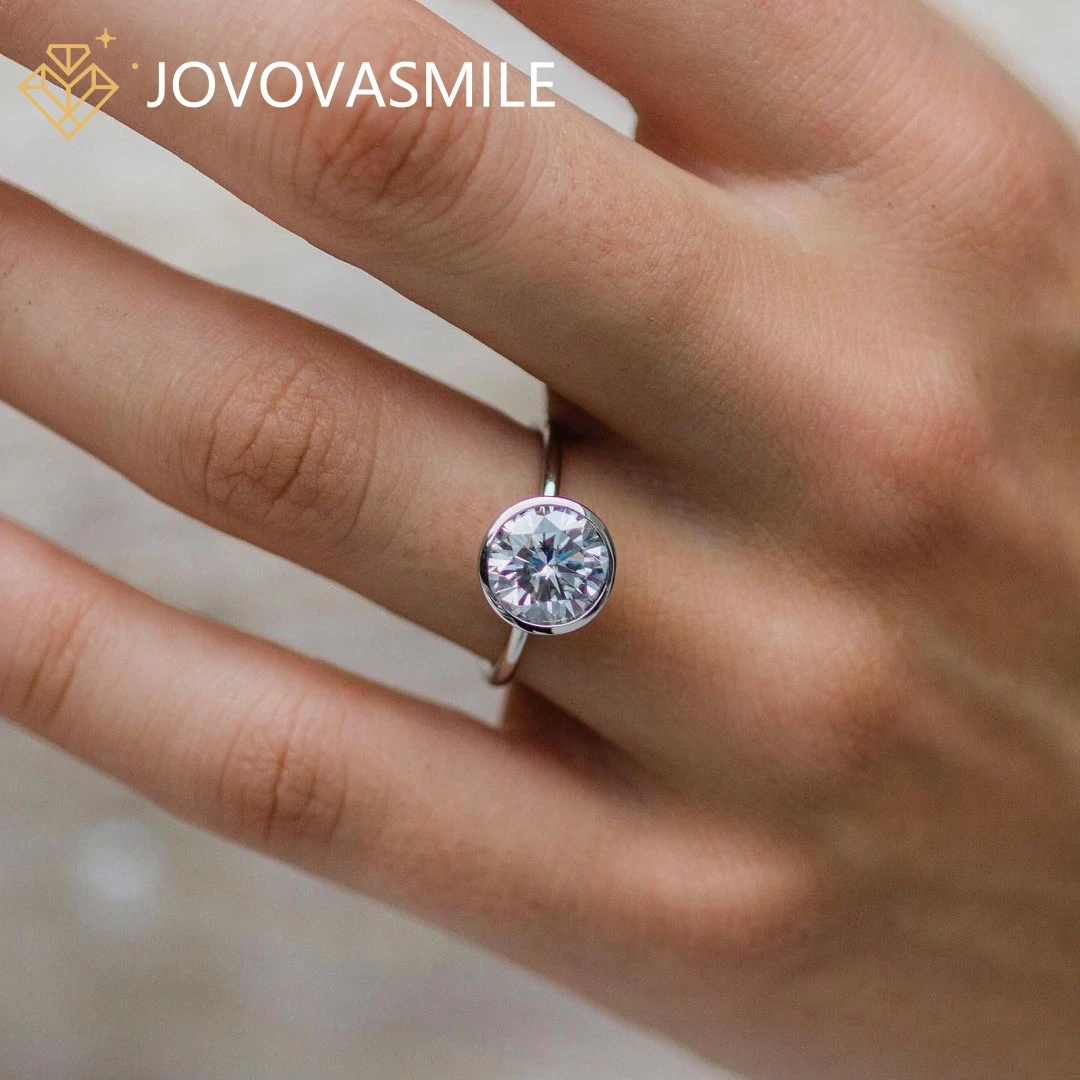 Jovovasmile Woman Wedding Ring Moissanite 3 Carati 9Mm Round Brilliant Shape Vvs1 D Color Jewelry Con Certificazione
