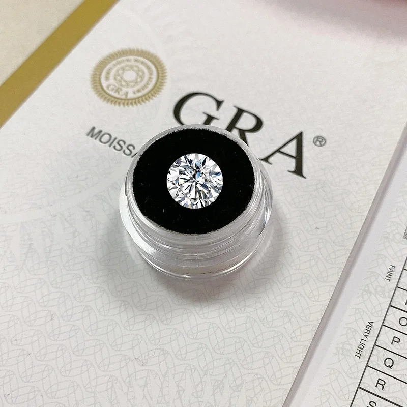 Taglio Rotondo Real Vvs 2Ct D Color Moissanite Certificato Pass Diamond Test Pietre Preziose Moissanita Con Gioielli Certificati