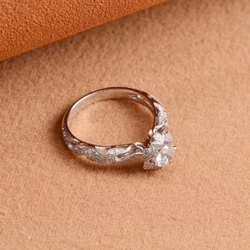 0.4 Carati Vero Diamante Anello Certificato Gia Au750 Oro 18 Carati Gioielli Premium Matrimonio Festa Di Compleanno Regalo Delle Donne