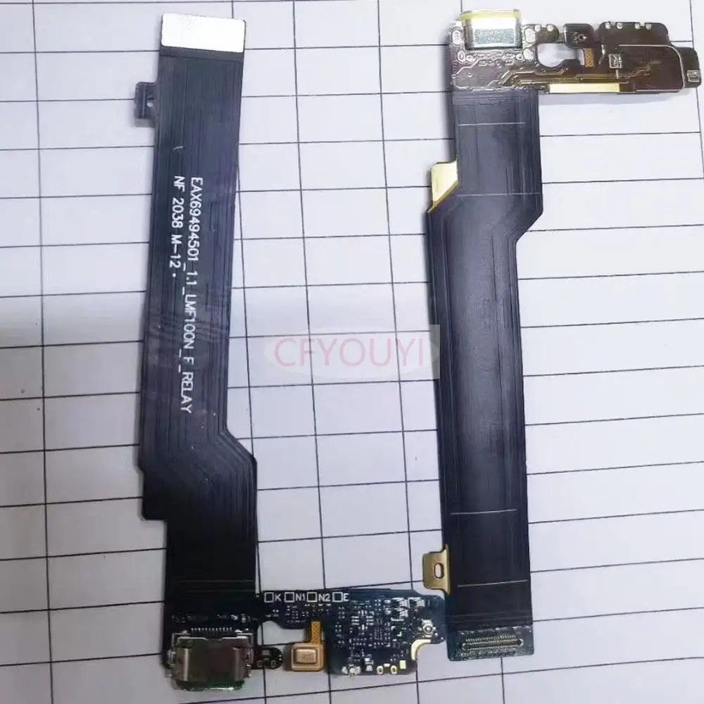 Per Lg Wing 5G Lm-F100 F100 Caricatore Porta Di Ricarica Connettore Dock Usb Cavo Flessibile Scheda Microfono Parte Di Riparazione