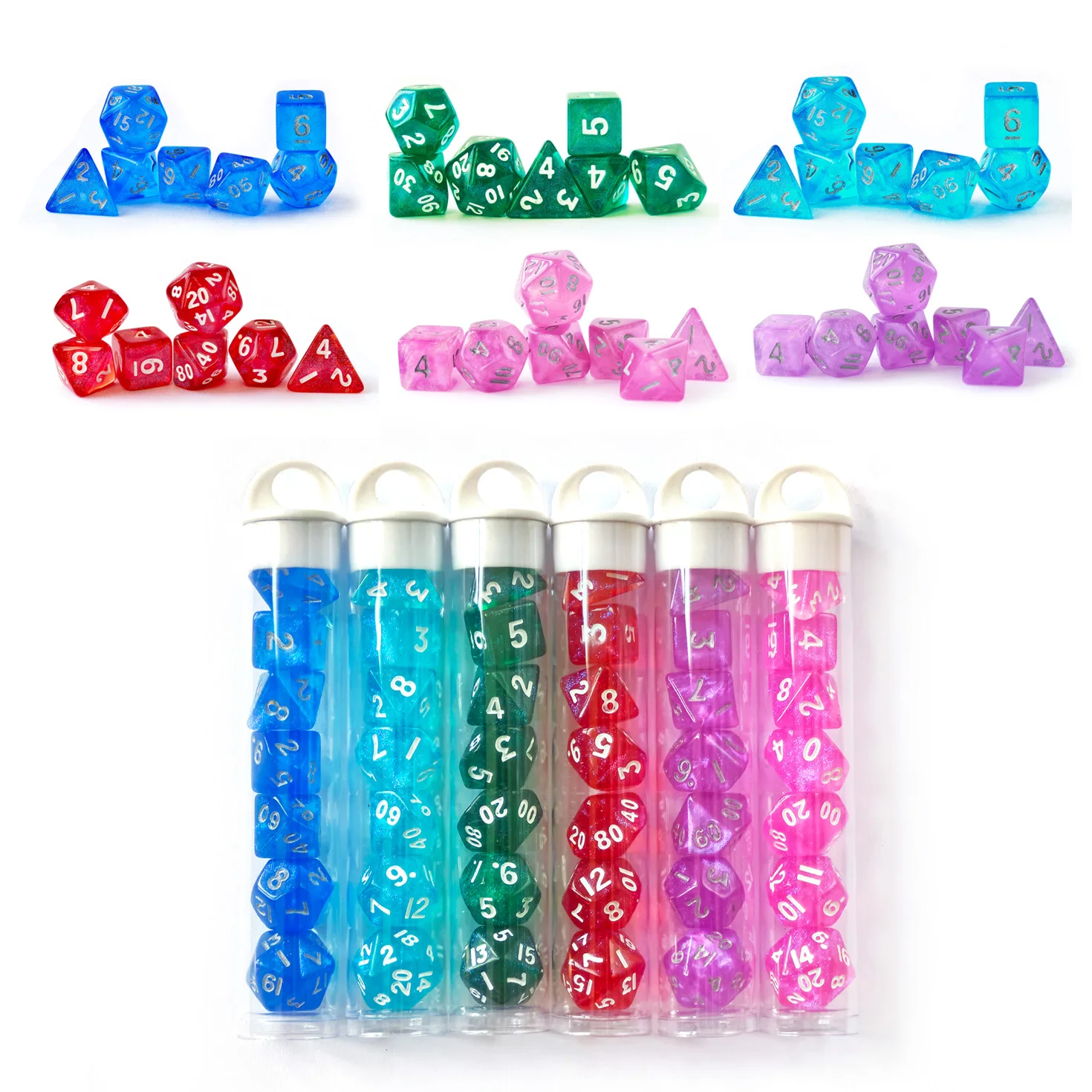 Moonstone 10Mm Mini Dnd Set Di Dadi Per Mtg Rpg Dungeons And Dragons Gioco Di Ruolo, Colori Assortiti Disponibili