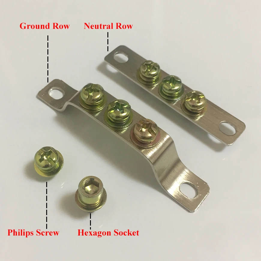 2.5*15Mm 2.5X15Mm 3 P 3 Posizione Del Foro Esagono Incassato Philips Singal Di Un 1 Neutro Fila Terra In Ottone Bar Connettore Morsettiera
