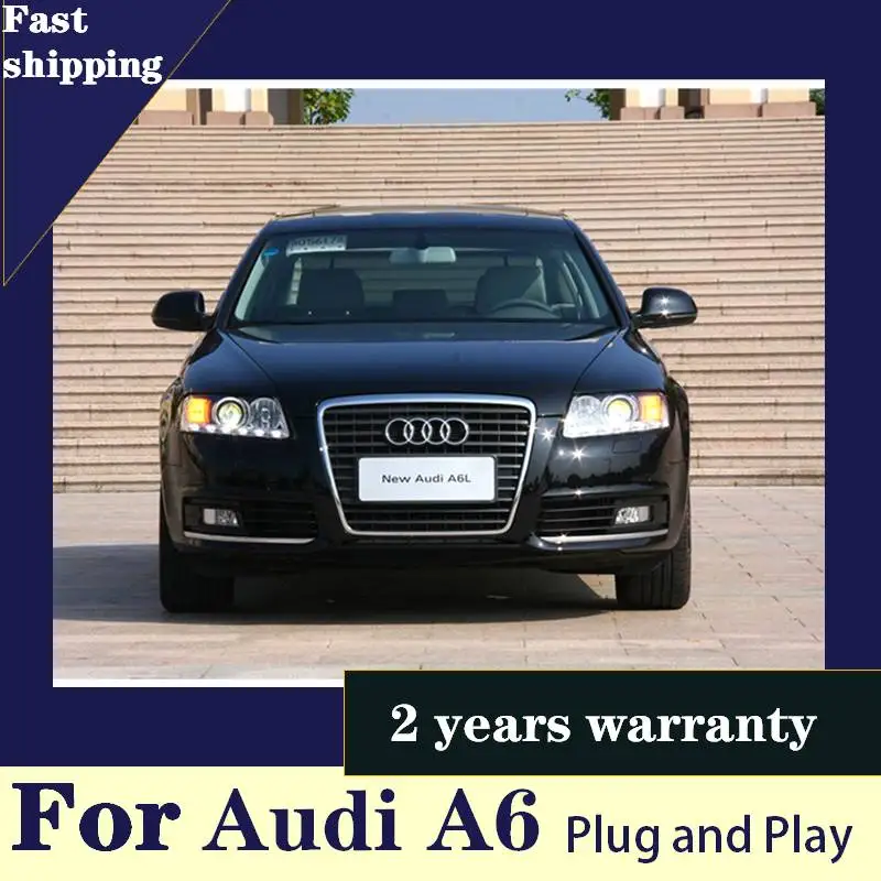 Kowell Car Styling Per Fari Audi A6L 2005-2011 A6 Led Faro Drl Lens Double Beam Hid Kit Xenon Bi Xenon Lens