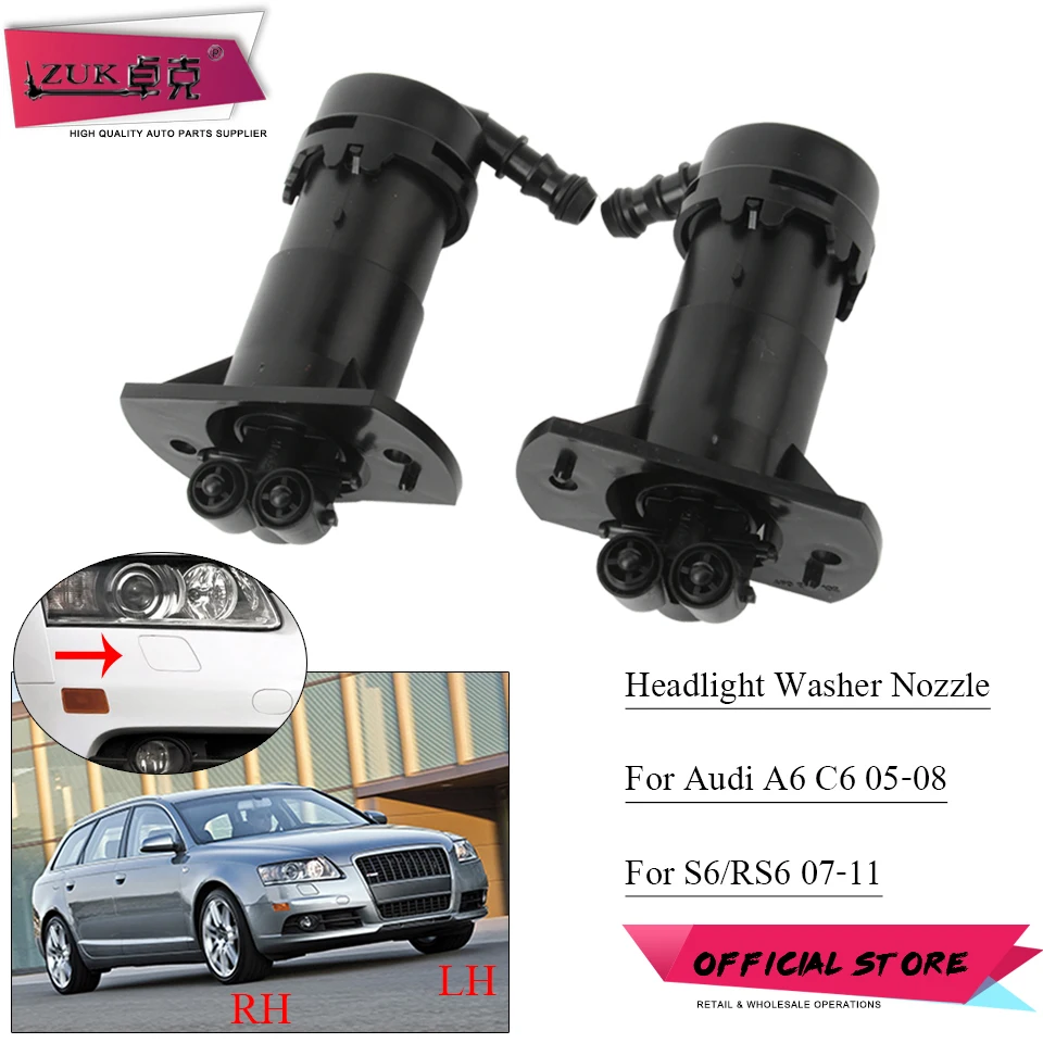 Zuk Lavafari Ugello Faro Spray Jet Attuatore Pompa Per Audi A6/A6 Quattro C6 2005 2006 2007 2008 S6 Rs6 2007-2011