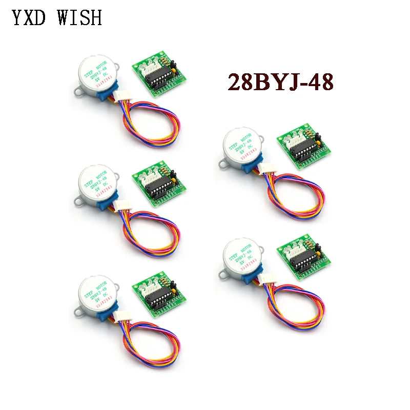 5Set 28Byj-48 5V 12V 4 Fasi Dc Gear Motore Passo-Passo + Scheda Driver Uln2003 Per Arduino 28Byj Riduzione Motore Passo-Passo Kit Fai Da Te