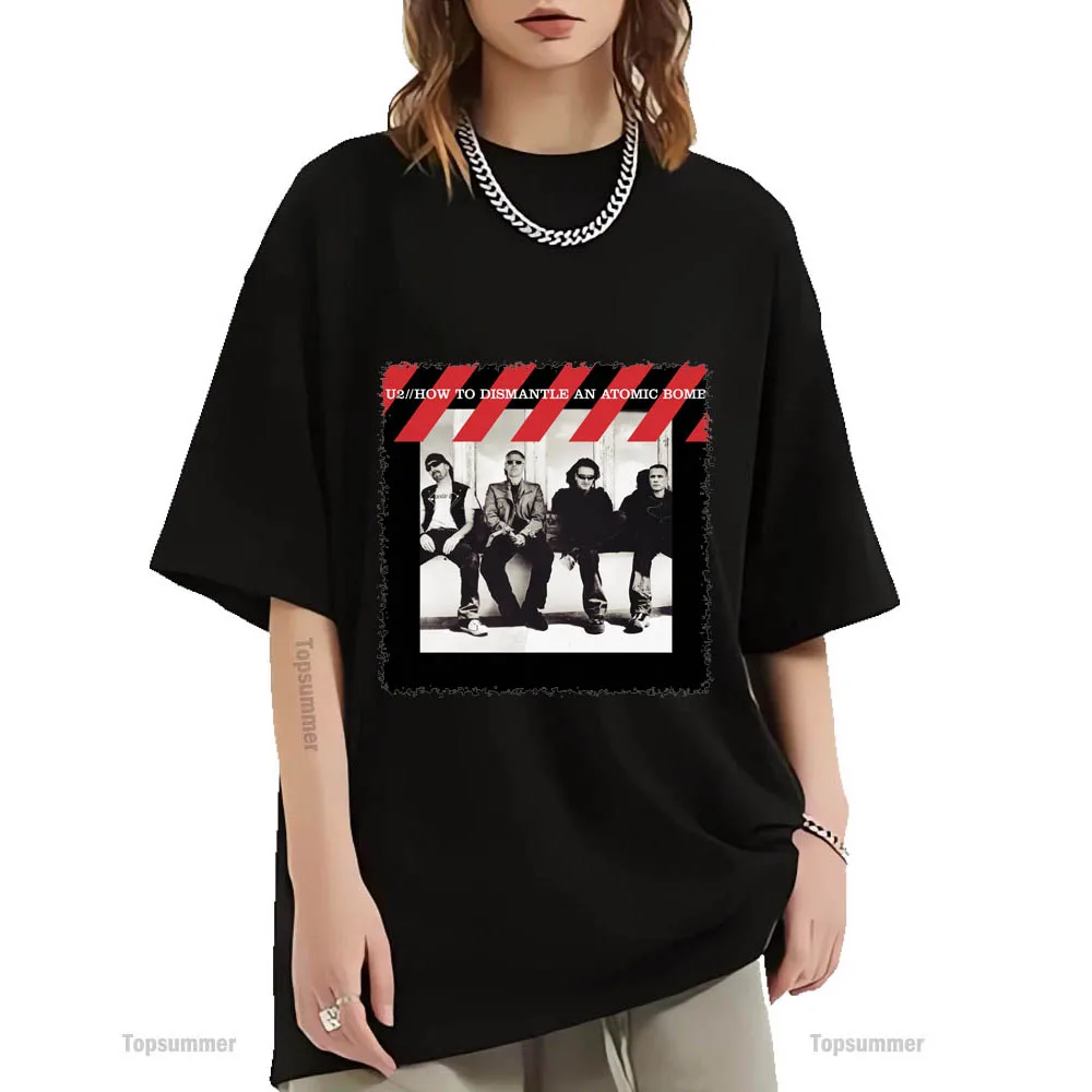 Come Smontare Una Maglietta Dell'Album Della Bomba Atomica Maglietta U2 Tour Hip Hop Streetwear Magliette Oversize Coppie Stampa Grafica Top