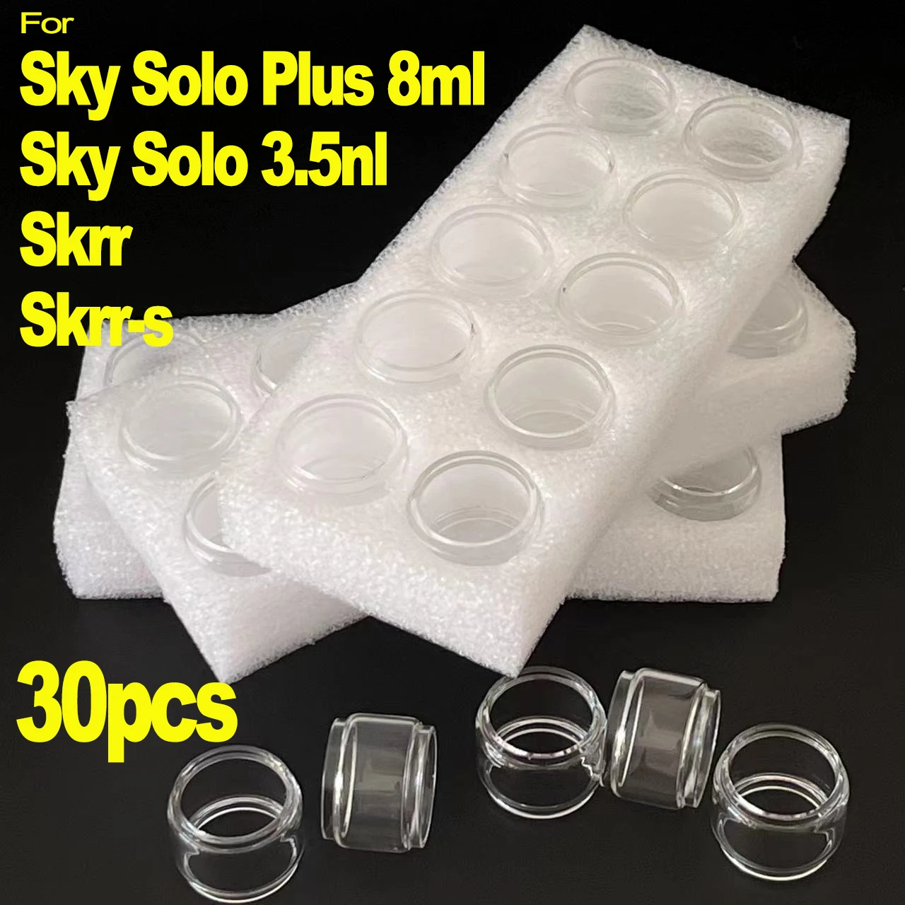 30Pcs Bubble/Straight Glass Per Sky Solo 3.5Ml Sky Solo Plus 8Ml Kylin Mini V2 Bubble Glass Glassware Strumenti Di Smontaggio