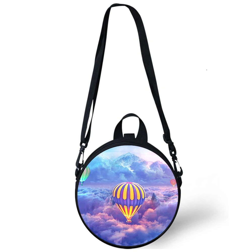 Ho Tair Balloon Sky Child Kindergarten Bag 3D Print Crossbody Borse A Tracolla Per Le Donne Della Scuola Mini Round Bagpacks Rugtas Bag