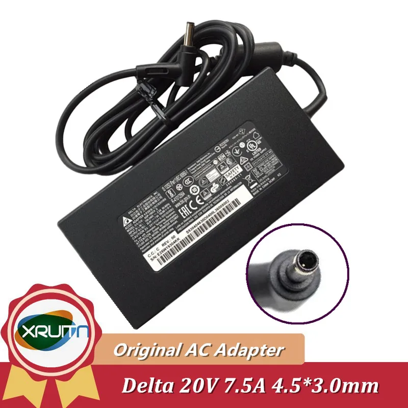 Adattatore Ca Per Laptop Originale Delta Adp-150Ch D Per Msi Qled 15M A11Uek Sword 17 Stealth 15M Caricabatterie 20V 7.5A 150W 4.5*3.0Mm