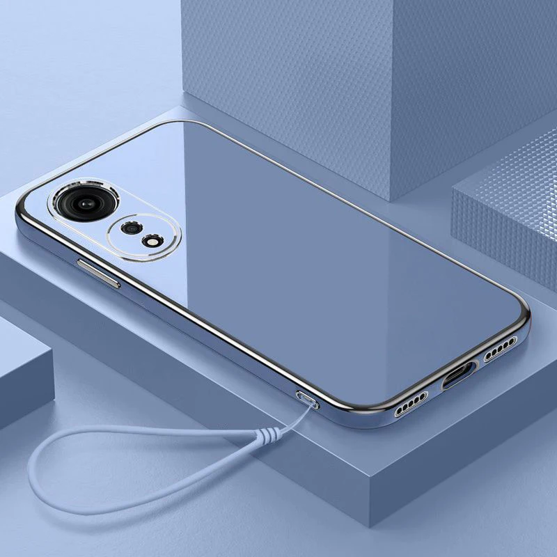 Per Oppo A38 Case Luxury Square Plating Cph2579 Custodia Per Telefono Cover Posteriore In Silicone Antiurto Fundas