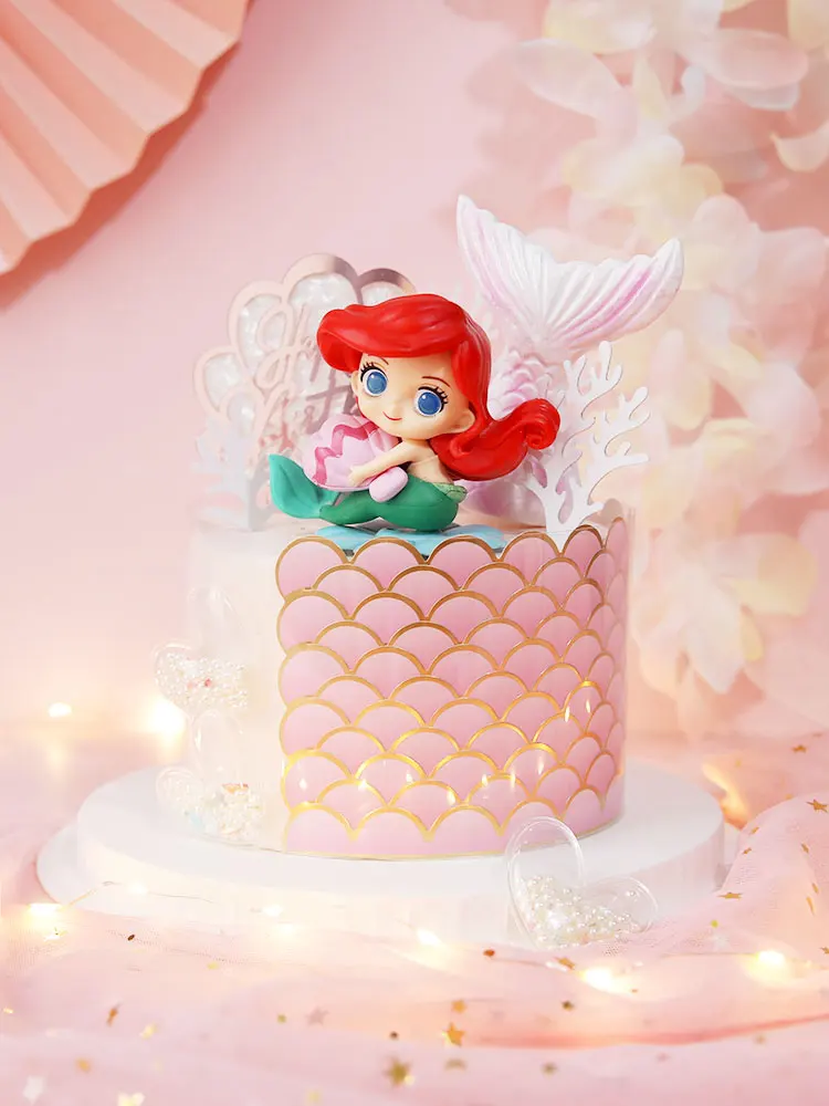 Mermaid Cake Topper Ocean Doll Mermaid Birthday Party Cake Decoration Girls Birthday Decorazioni Per Matrimoni A Forma Di Cuore Baby Shower