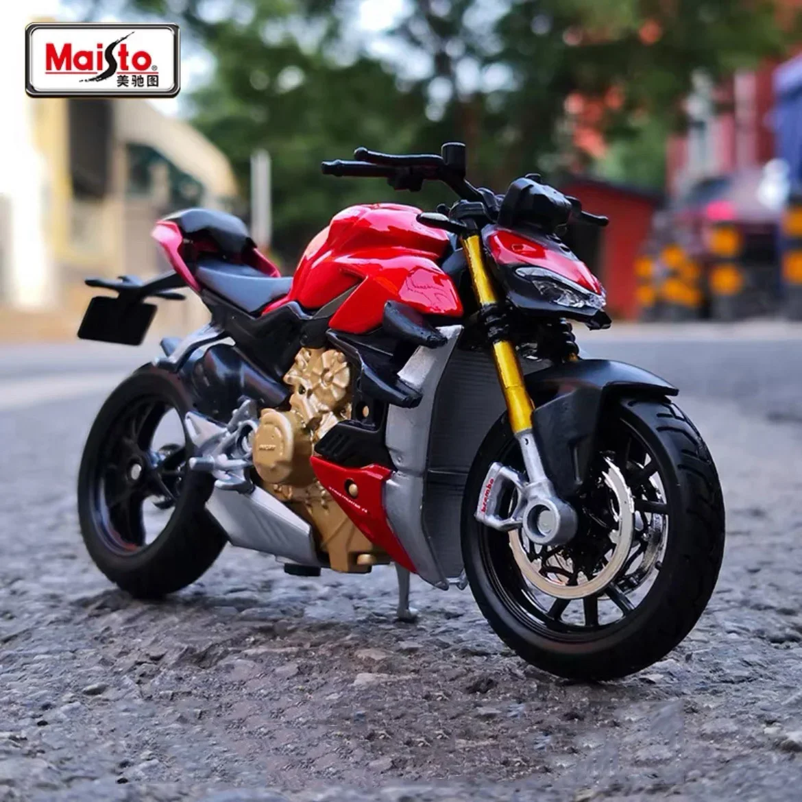 Maisto 1:18 Ducati Super Naked V4S Alloy Racing Motorcycle Model Simulazione Diecast Metal Street Motorcycle Model Giocattoli Per Bambini Regalo