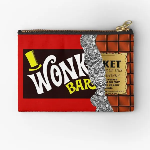 Wonka Is Golden Ticket Chocolate Zipper Pouches Pocket Underwear Coin Small Packaging Money Pure Storage Cosmetic Socks Mutandine
