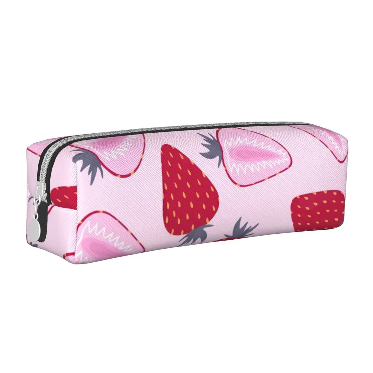 Strawberry Lover Kawaii Pink Pencil Case Cute Fruit Pencil Box Pen Student Large Storage Bag Forniture Scolastiche Regali Di Cancelleria