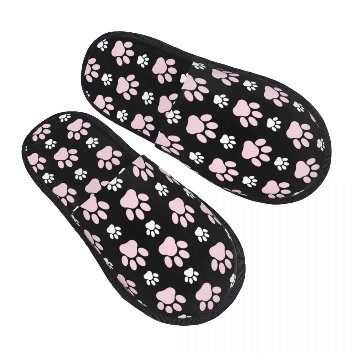 Grazioso Modello Di Zampe Rosa Zampa Morbida Scuff Memory Foam Pantofole Donna Cute Animal Dog Lover Spa House Shoes