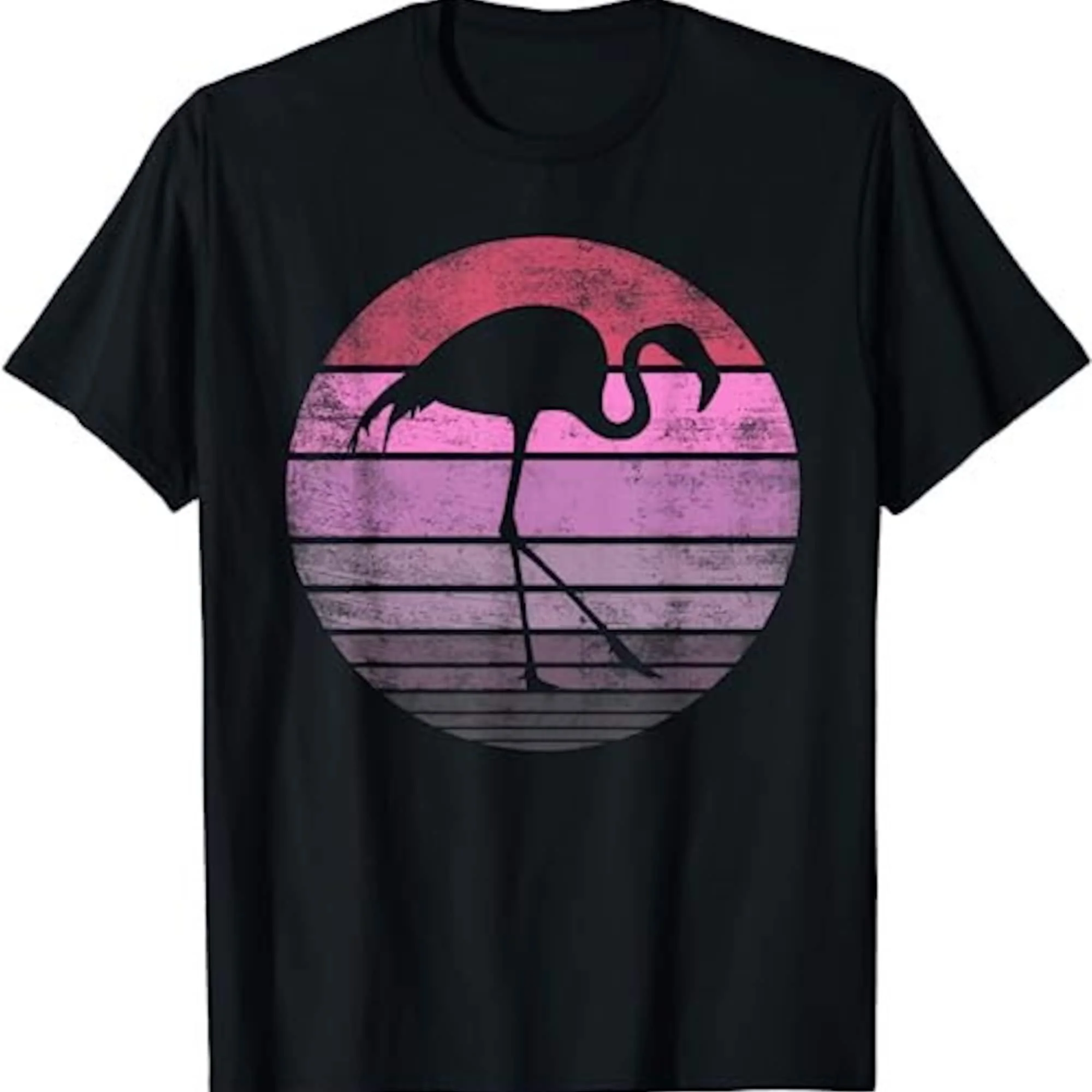 Pink Flamingo Lover S Bird Vintage Animal Silhouette T Shirt Sweat 17515