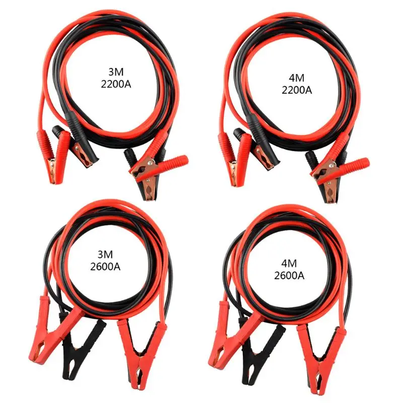 3 Metri/4 Metri 2200A/2600A Batteria Auto Cavo Booster Accensione Di Emergenza Jump Starter Morsetti Per Filo Di Piombo Per Auto