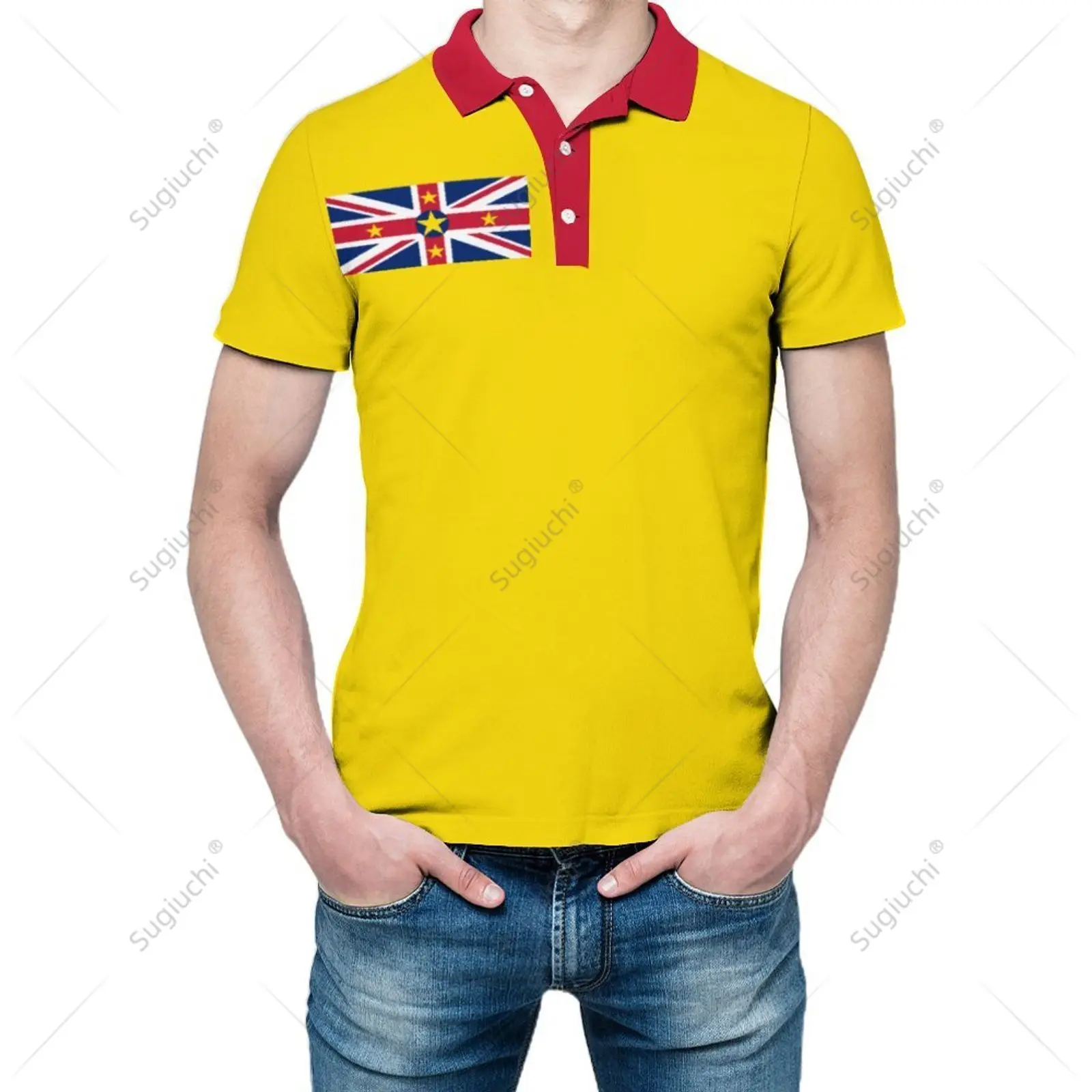 Polo Unisex Bandiera Niue Stampa 3D Uomo Polo Abbigliamento Moda Tute Maniche Corte