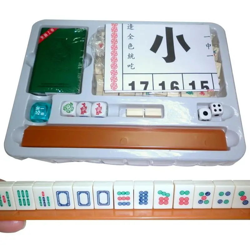 Set Mahjong Portatile Mini Set Mahjong Cinese Tradizionale Set Gioco Mahjong Con Set Di Giochi Accessori Per Amici Di Famiglia
