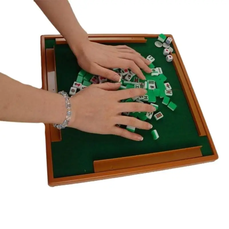 Mini Travel Mahjong Set Gioco Tradizionale 144 Acrilico Mahjong Tiles Set Piastrelle Mahjong Cinesi Set Gioco Tradizionale Per I Viaggi