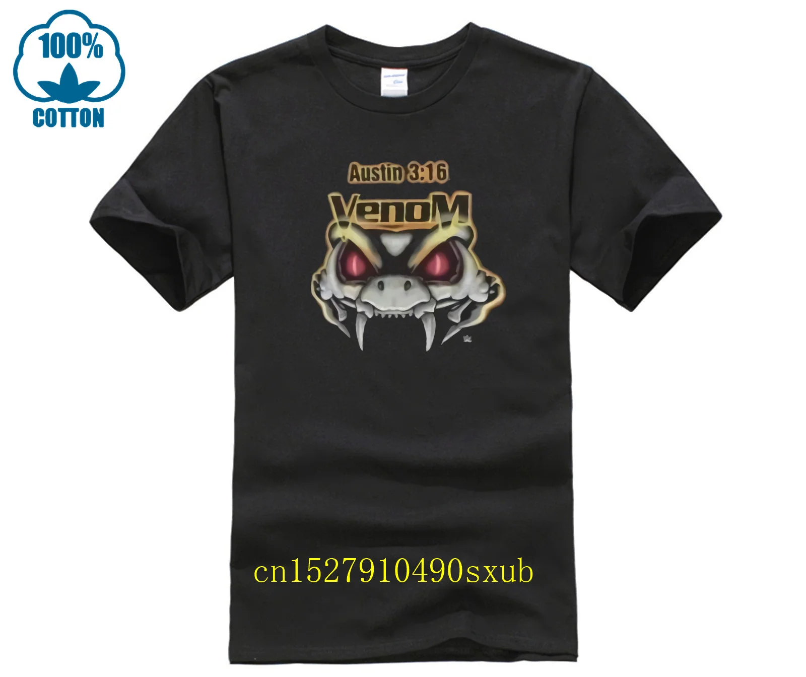 Maglietta Moda Estiva Austin 3 16 Stone Cold Steve Austin Venom Snake Retro New Men'S 2023 Fashion Style T Shirt