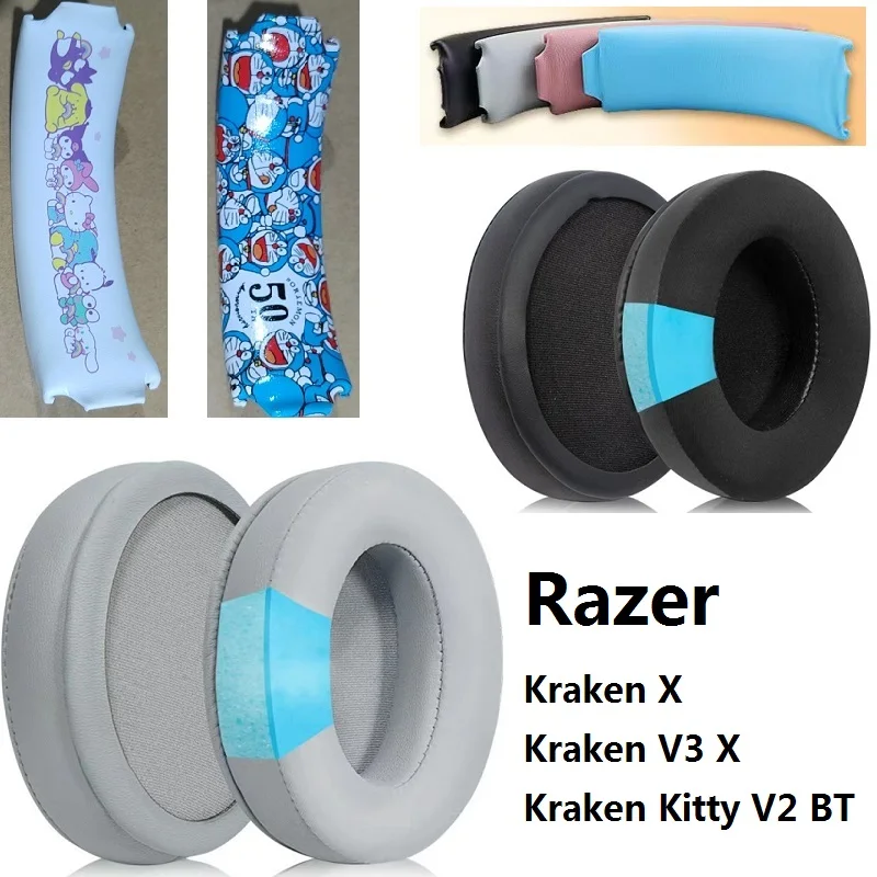 Cuscinetti Auricolari In Gel Di Raffreddamento Aggiornati Per Cuffie Razer Kraken X,V3X,Kraken Kitty V2 Bt, Cuscini Di Ricambio Per Cuffie
