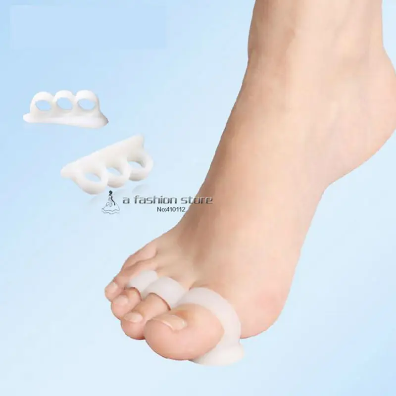 2 Pcs Silicone Strumento Per La Cura Dei Piedi Gel Separatore Per Dita Dei Piedi Bunion Protector Raddrizzatore Correttore Pedicure Bunion Protector X