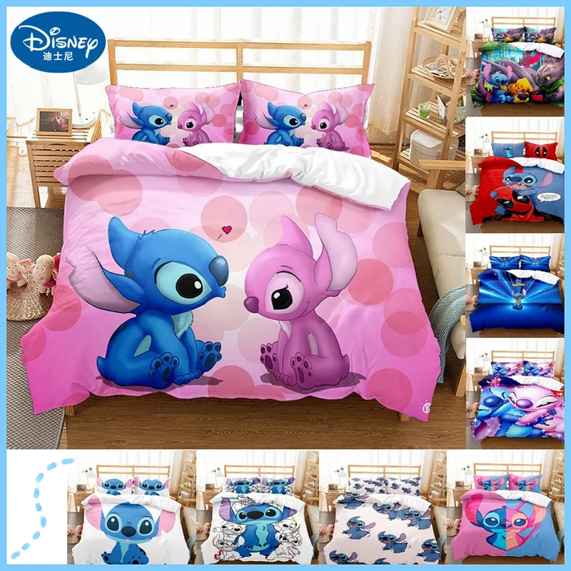 Disney Lilo Stitch Bedding Set Bambini Cartoon Copripiumini Federe Singolo Doppio Twin Full Queen King Size Boy Girl Gift